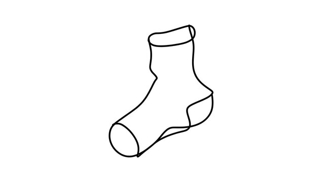Single white sock illustration on white background.
