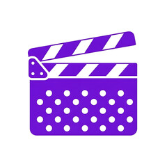 Fototapeta premium Purple Polka Dot Film Clapperboard Icon Design Featuring A Creative Stylized Pattern For Media Production And Cinema Editing Concepts