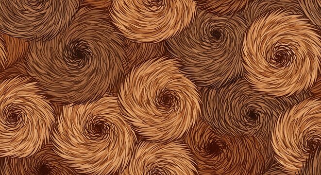 Abstract swirling brown fiber pattern background