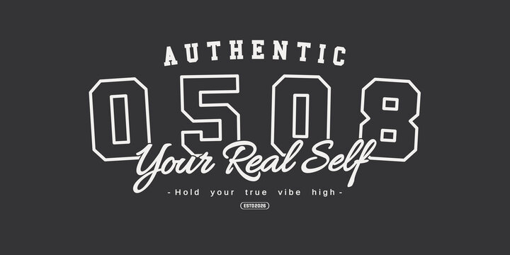 Retro vintage typography college varsity motivational quote and slogan design print for graphic jersey, tee, hat, t-shirt, sweatshirt, or wall art design - Vector