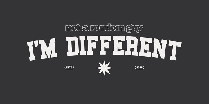 Retro vintage typography college varsity motivational quote and slogan design print for graphic jersey, tee, hat, t-shirt, sweatshirt, or wall art design - Vector