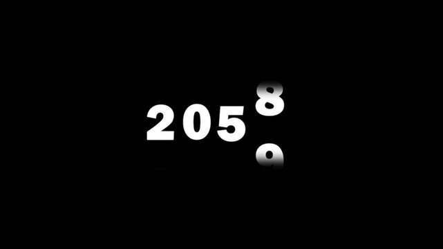 Digital odometer counter rolling numbers animation on black background, for data and, time concepts