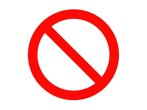 Red no entry sign icon with a circle shape