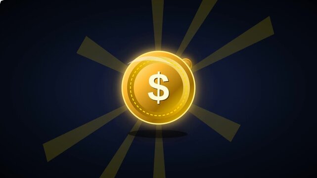 Animasi Golden Coin Fountain 4K Motion Graphic Animation | Seamless Loop
