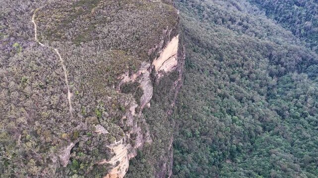 Aerial View of Sandstone Cliffs and Forest at Wentworth Falls