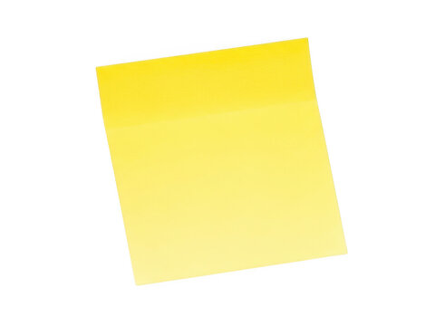 Single yellow sticky note paper for office reminders