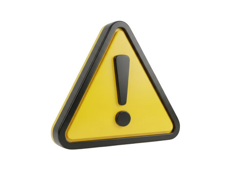 Yellow triangle warning sign with black exclamation mark icon