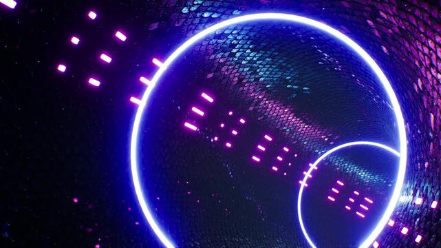 VJ Loop of Shiny Neon Tunnel Loop