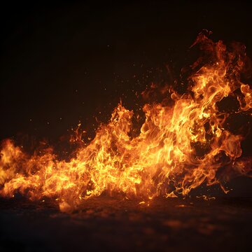 Realistic wildfire background with blazing flames and dark smoke picture