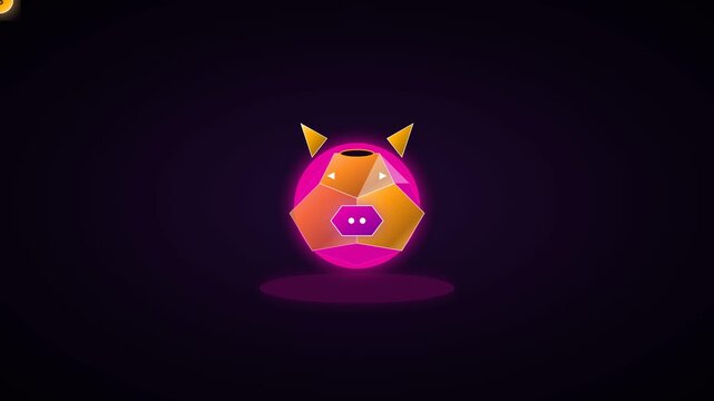 Animasi Diamond Wealth Piggy Bank 4K Motion Graphic Animation | Seamless Loop