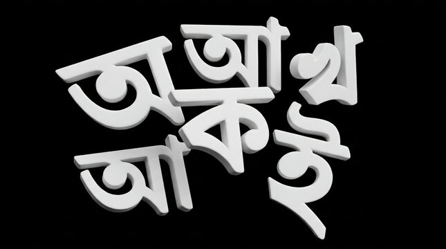 3d bengali alphabet letters