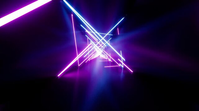 VJ Loop of Neon Laser Beam Corridor