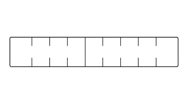 Empty ruler measurement tool white background.