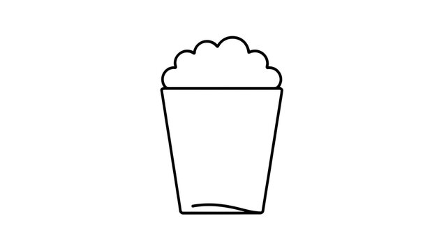 Popcorn bucket illustration on white background.