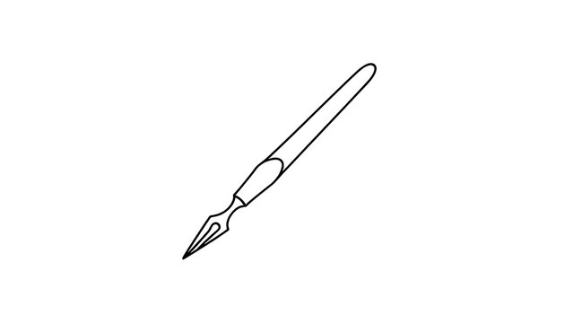 Vintage quill pen illustration on white background.