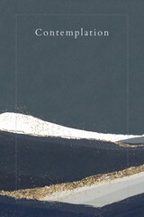 Obraz premium Abstract art with dark and light waves, titled 'Contemplation'.