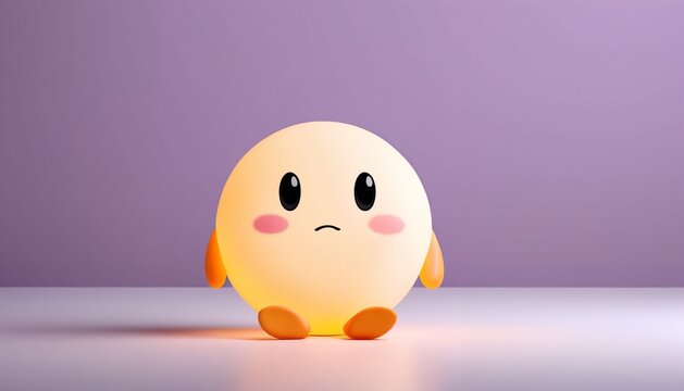 Cute shy emotional character with blushing cheeks