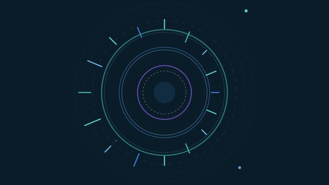 Futuristic digital HUD circle interface graphic technology abstract background data visualization science fiction dashboard design