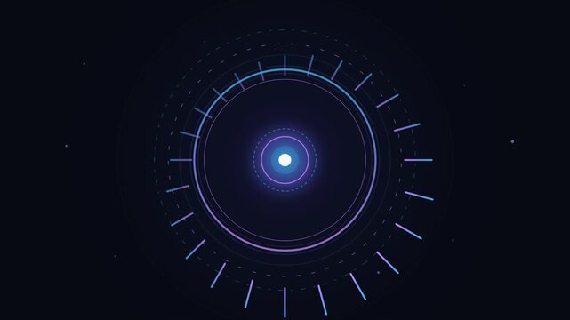 Futuristic HUD interface digital graphic element glowing circular technology background abstract sci-fi data visualization loop