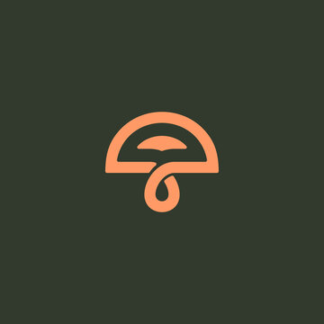 Minimalist Mushroom Line Art Logo Icon Representing Organic Nature Culinary Food and Sustainable Branding Concept