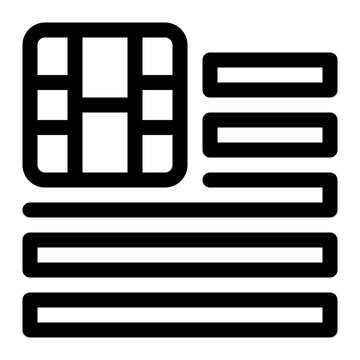 Episode List Outline Icon, Series Playlist Video Content Episodes