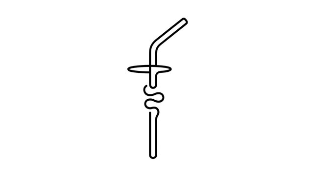 Minimalist straw icon on white background.