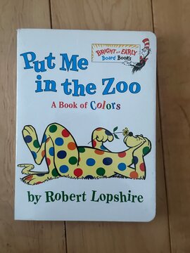 Put me in the zoo, a book of colours, Children&rsquo;s Book Displayed in Alberta, Canada. August 5, 2026. Grande Prairie, Alberta, Canada. For editorial use only.