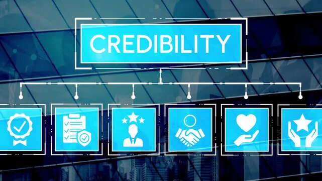 Conceptual Representation of Credibility with Icons on a Modern Glass Building Background for Business and Trust Themes. Entropy.