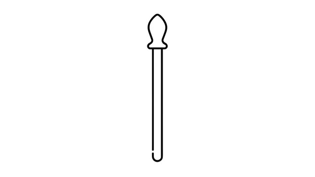 Simple black pipette illustration white background.