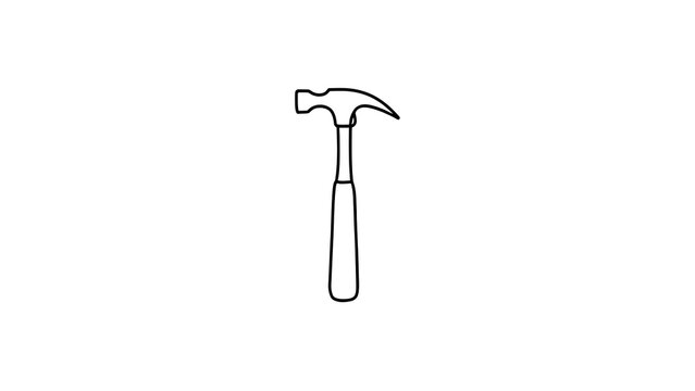 Simple hammer icon on white background.