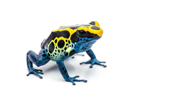 Colorful poison dart frog isolated on white background
