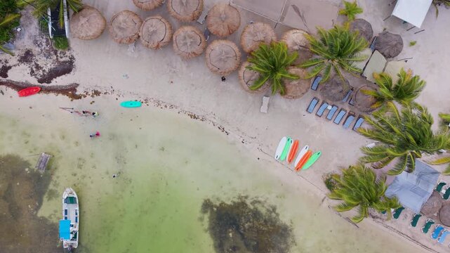 Crystal-clear Caribbean waters at Mahahual despite offshore sargassum