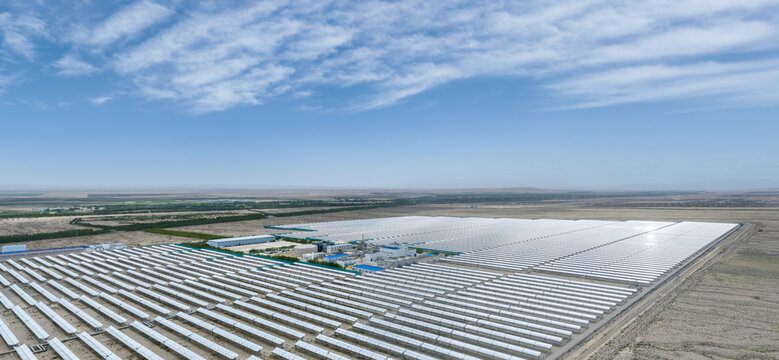 Aerial View of Parabolic Trough Concentrated Solar Power Station