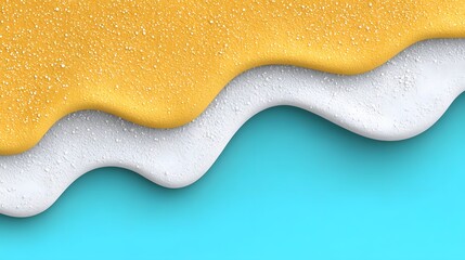 Fototapeta premium Abstract Wavy Layers in Yellow, White, and Turquoise with Speckled Texture