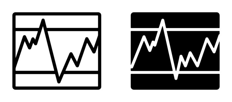 Line Graph Icons, Financial Data Analysis, Stock Market Trends, Business Analytics, Performance Charts, Vector Set