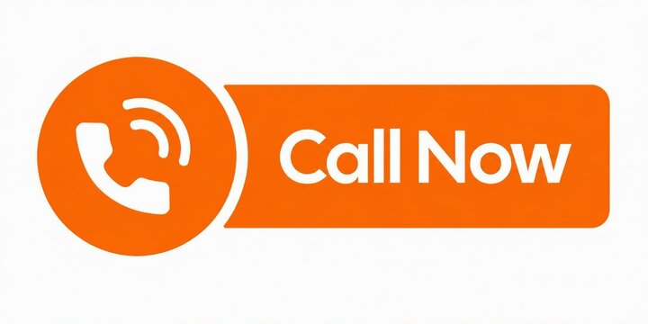 Orange call now button with phone icon and text
