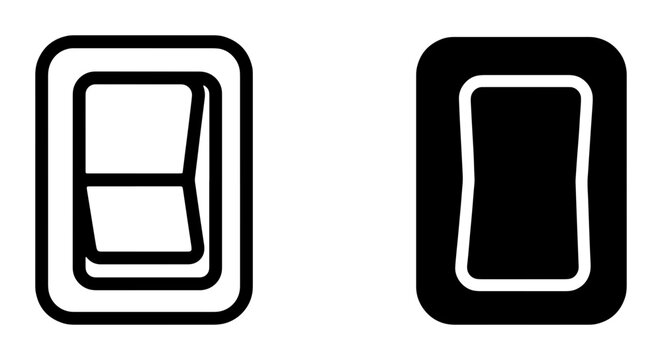 Light Switch Icons, Electrical Toggle Button Vector Set, On Off Control Symbol, Modern Technology Interface Element