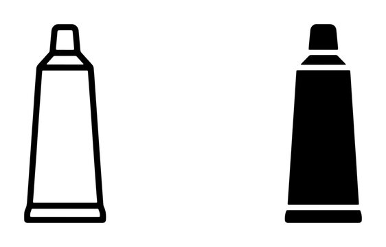 Toothpaste Tube Icons, Dental Hygiene Symbols, Oral Care Product Vector Graphics, Medical Treatment Icons
