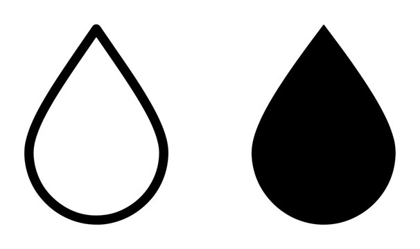 Water Drop Icons, Liquid Symbol Vector Art, Fluid Droplet Graphics, Essential Hydration Elements, Clean Design Set