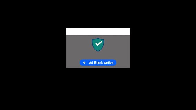Ad block active notification ui overlay for web browsers and digital security concepts ad blocker advertisement