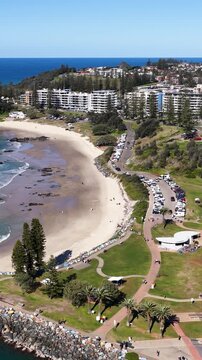 Aerial View of Town Beach and Coastline in Port Macquarie