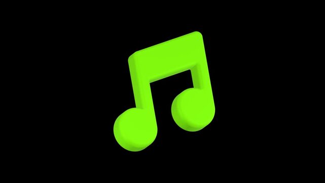 Motion 3D yellow musical note icon