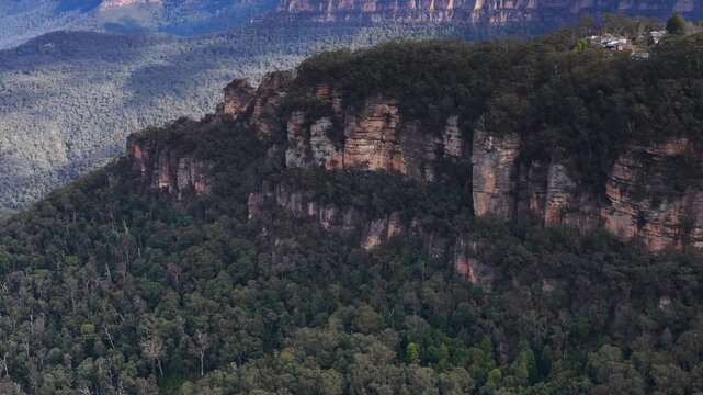 Sandstone Cliffs and Eucalyptus Forest in Blue Mountains National Park