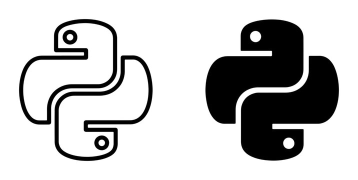 Python Programming Language Logo, Coding Icon Set, Software Development Symbols, Technology and Computer Science Graphics