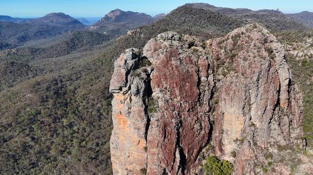 Aerial View of Rugged Rock Formations in Warrumbungle National Park