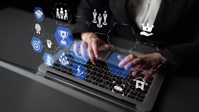Leadership icons symbolize teamwork, vision, and decision-making. Leadership guides business, leadership inFunnels growth, and leadership supports management success. Funnel