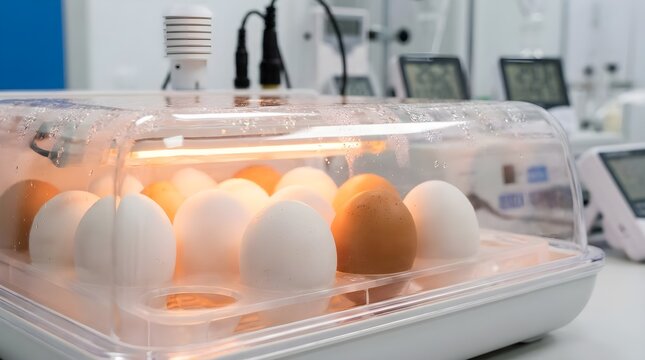 Chicken Egg Incubator Close Up Agricultural Science