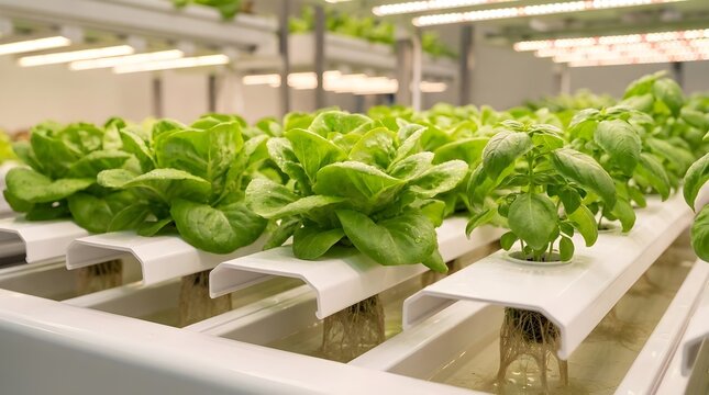 Hydroponic Vegetable System Close Up No People
