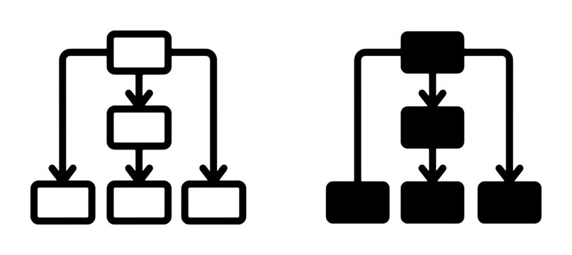 Flowchart Icons, Process Diagrams, Workflow Charts, Organization Structure Icons, Business Process Flow, Data Flow, Decision Tree, Simple Vector Graphics