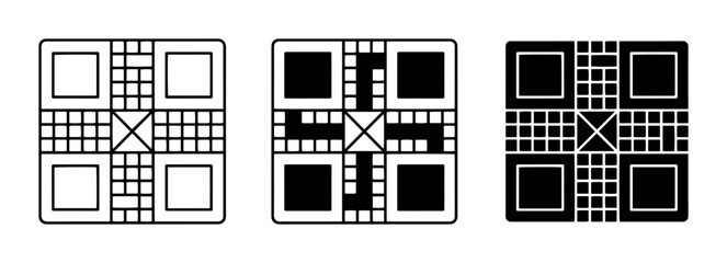 Fototapeta premium Geometric Pattern Vectors, Abstract Square Designs, Minimalist Grid Layouts, Black and White Graphic Elements